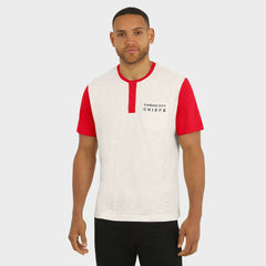 Fanatics Kansas City Chiefs Darius Rucker Collection Henley Colorblock Slub Pocket T-Shirt Cream