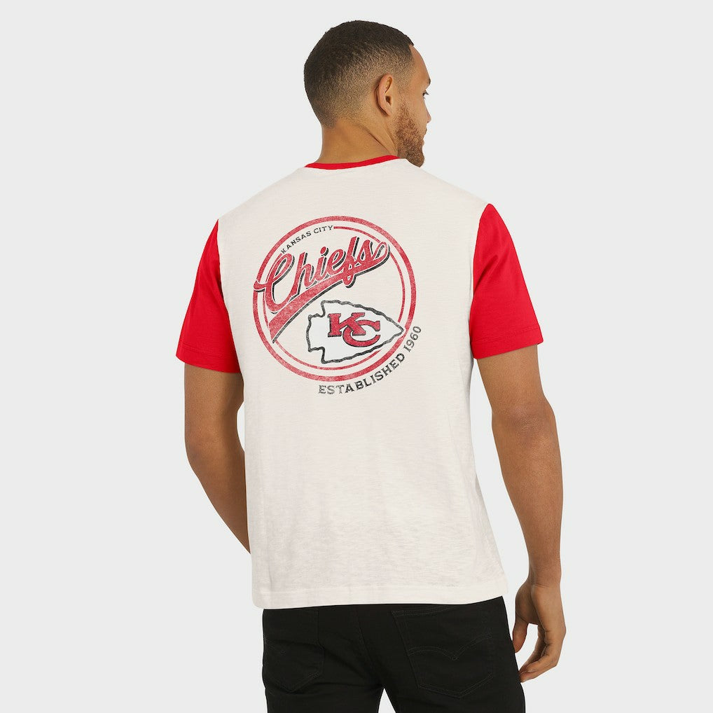 Fanatics Kansas City Chiefs Darius Rucker Collection Henley Colorblock Slub Pocket T-Shirt Cream