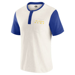Fanatics Los Angeles Rams Darius Rucker Collection Henley Colorblock Slub Pocket T-Shirt Cream