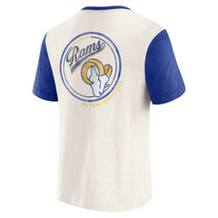 Fanatics Los Angeles Rams Darius Rucker Collection Henley Colorblock Slub Pocket T-Shirt Cream