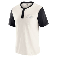 Fanatics Las Vegas Raiders Darius Rucker Collection Henley Colorblock Slub Pocket T-Shirt Cream
