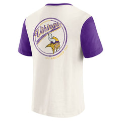 Fanatics Minnesota Vikings Darius Rucker Collection Henley Colorblock Slub Pocket T-Shirt Cream