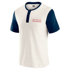 Fanatics New England Patriots Darius Rucker Collection Henley Colorblock Slub Pocket T-Shirt Cream