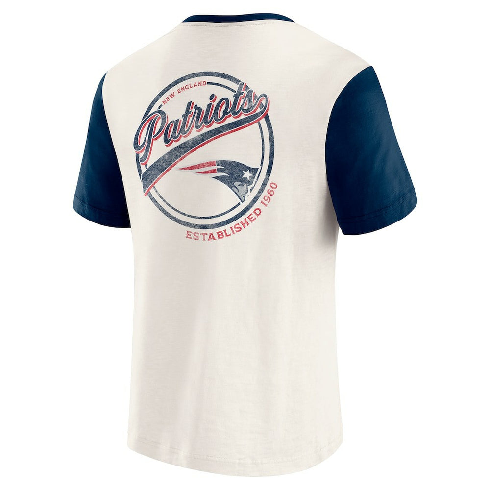 Fanatics New England Patriots Darius Rucker Collection Henley Colorblock Slub Pocket T-Shirt Cream