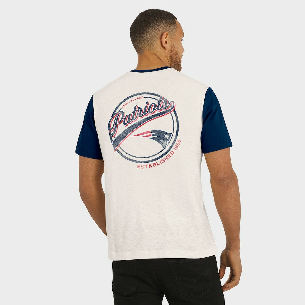 Fanatics New England Patriots Darius Rucker Collection Henley Colorblock Slub Pocket T-Shirt Cream