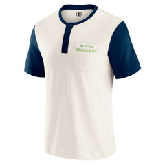 Fanatics Seattle Seahawks Darius Rucker Collection Henley Colorblock Slub Pocket T-Shirt Cream