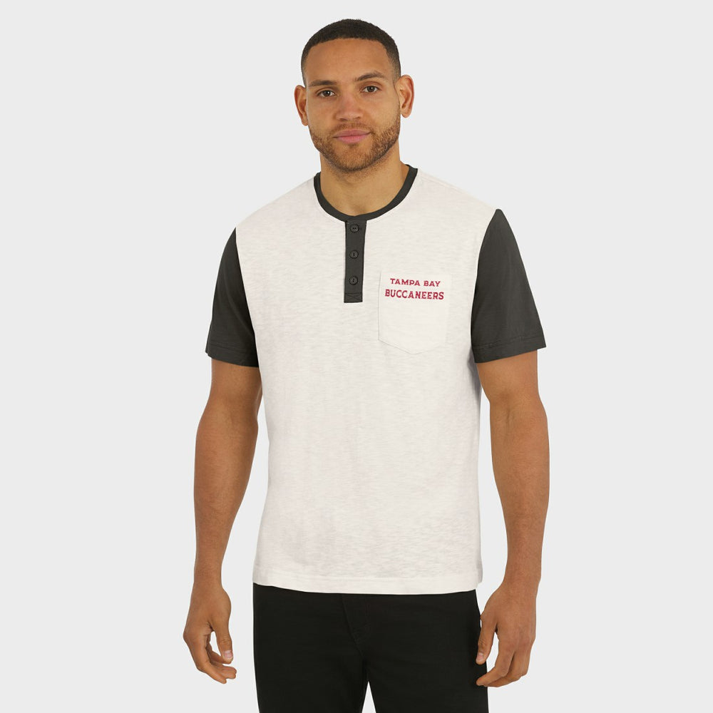 Fanatics Tampa Bay Buccaneers Darius Rucker Collection Henley Colorblock Slub Pocket T-Shirt Cream