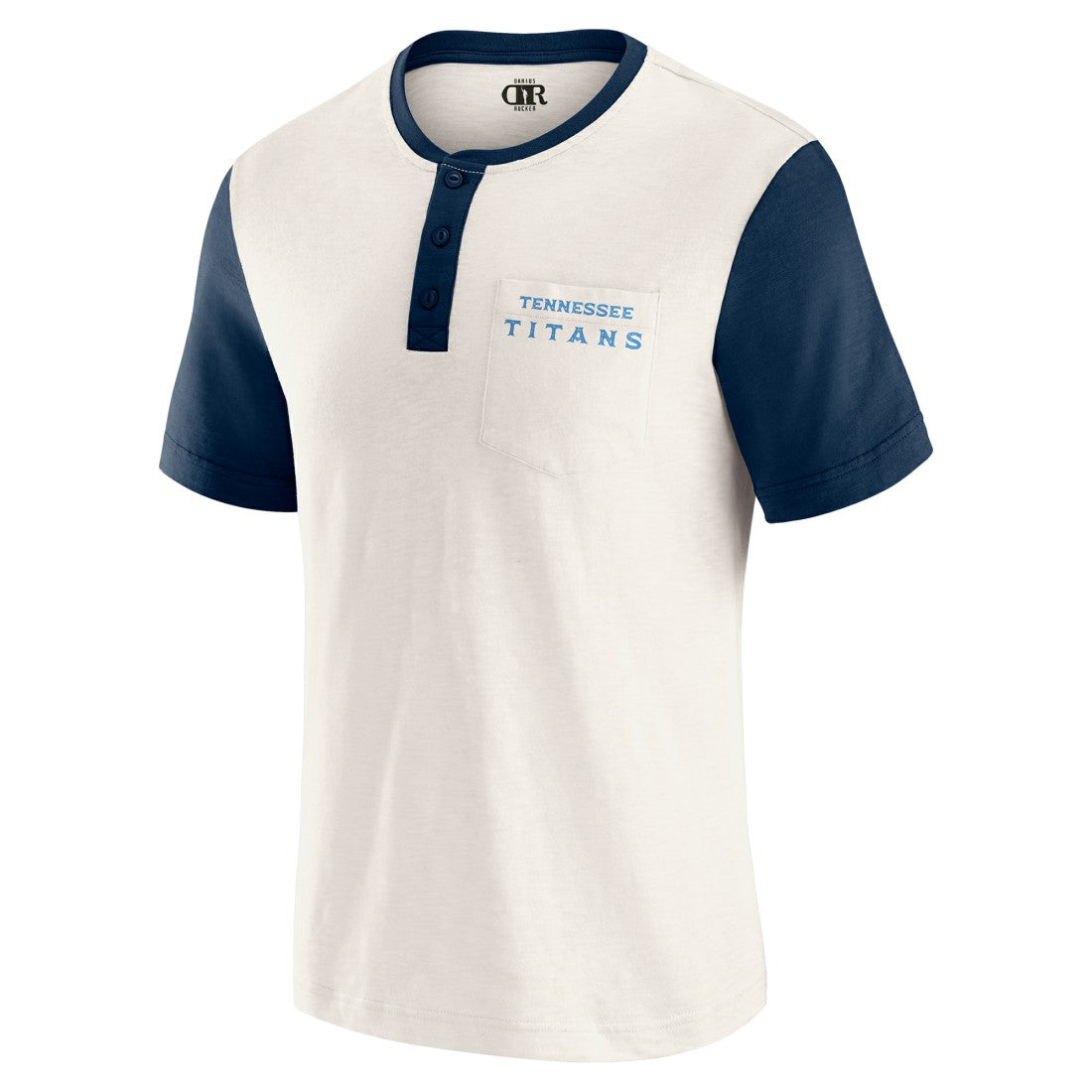 Fanatics Tennessee Titans Darius Rucker Collection Henley Colorblock Slub Pocket T-Shirt Cream