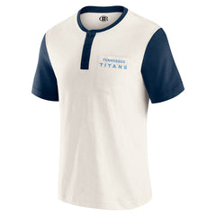 Fanatics Tennessee Titans Darius Rucker Collection Henley Colorblock Slub Pocket T-Shirt Cream
