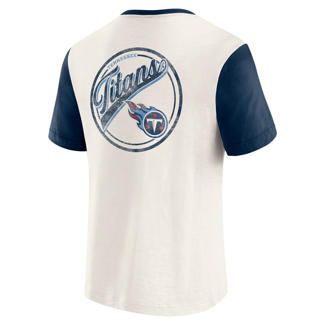 Fanatics Tennessee Titans Darius Rucker Collection Henley Colorblock Slub Pocket T-Shirt Cream
