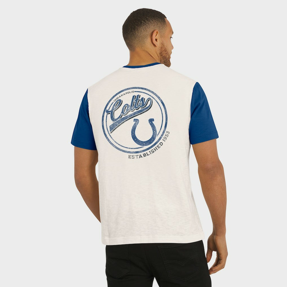 Fanatics Indianapolis Colts Darius Rucker Collection Henley Colorblock Slub Pocket T-Shirt Cream