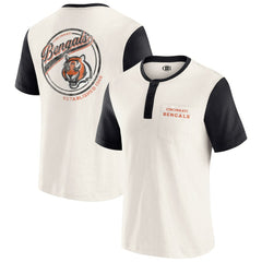 Fanatics Cincinnati Bengals Darius Rucker Collection Henley Colorblock Slub Pocket T-Shirt Cream