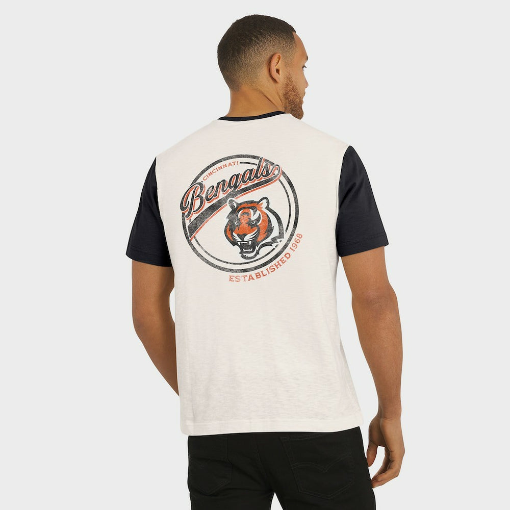 Fanatics Cincinnati Bengals Darius Rucker Collection Henley Colorblock Slub Pocket T-Shirt Cream