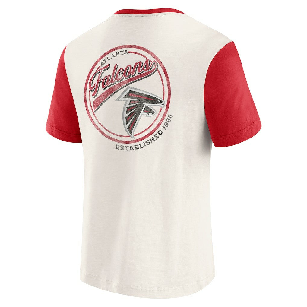 Fanatics Atlanta Falcons Darius Rucker Collection Henley Colorblock Slub Pocket T-Shirt Cream