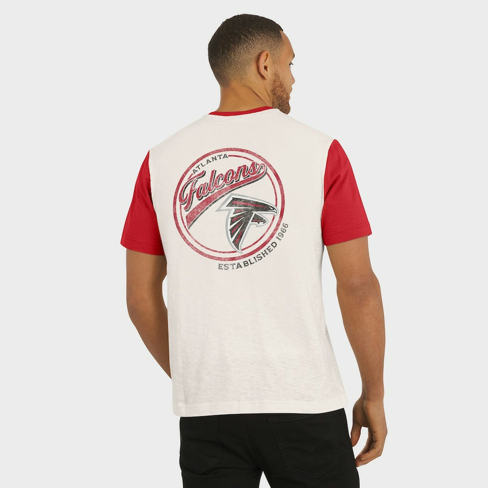 Fanatics Atlanta Falcons Darius Rucker Collection Henley Colorblock Slub Pocket T-Shirt Cream