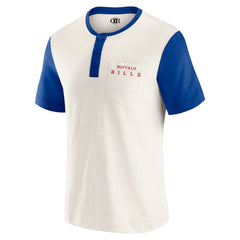 Fanatics Buffalo Bills Darius Rucker Collection Henley Colorblock Slub Pocket T-Shirt Cream