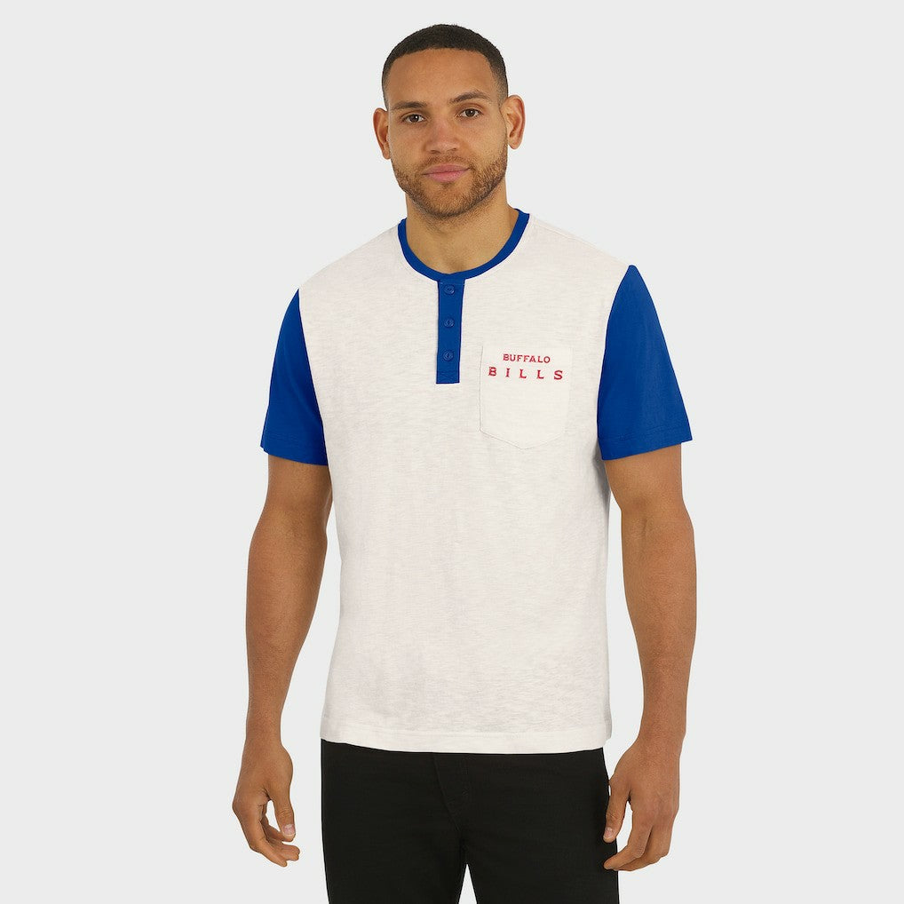 Fanatics Buffalo Bills Darius Rucker Collection Henley Colorblock Slub Pocket T-Shirt Cream