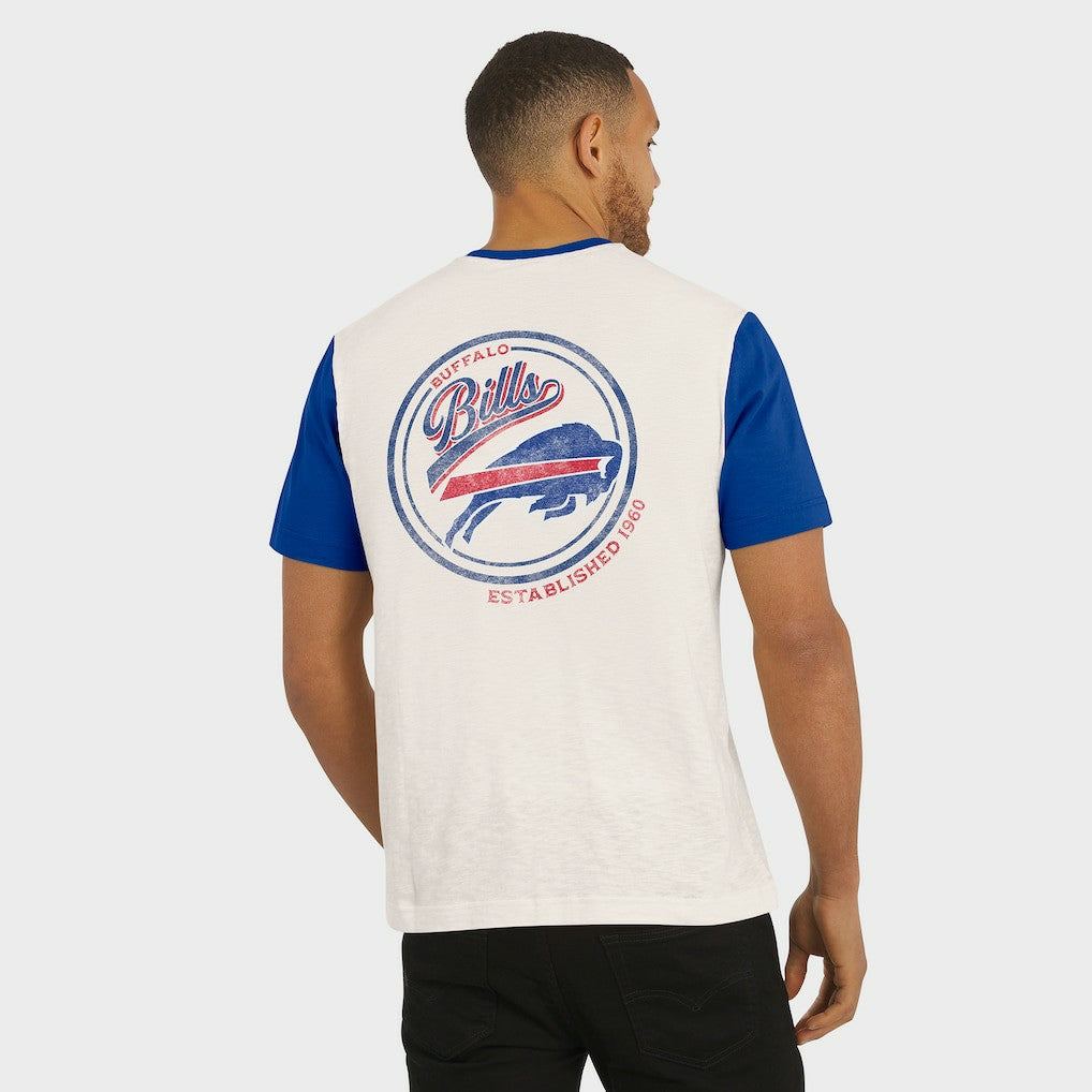 Fanatics Buffalo Bills Darius Rucker Collection Henley Colorblock Slub Pocket T-Shirt Cream
