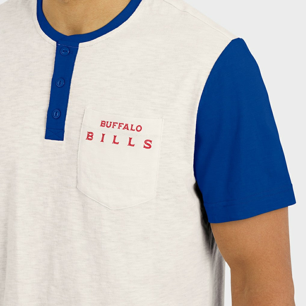 Fanatics Buffalo Bills Darius Rucker Collection Henley Colorblock Slub Pocket T-Shirt Cream