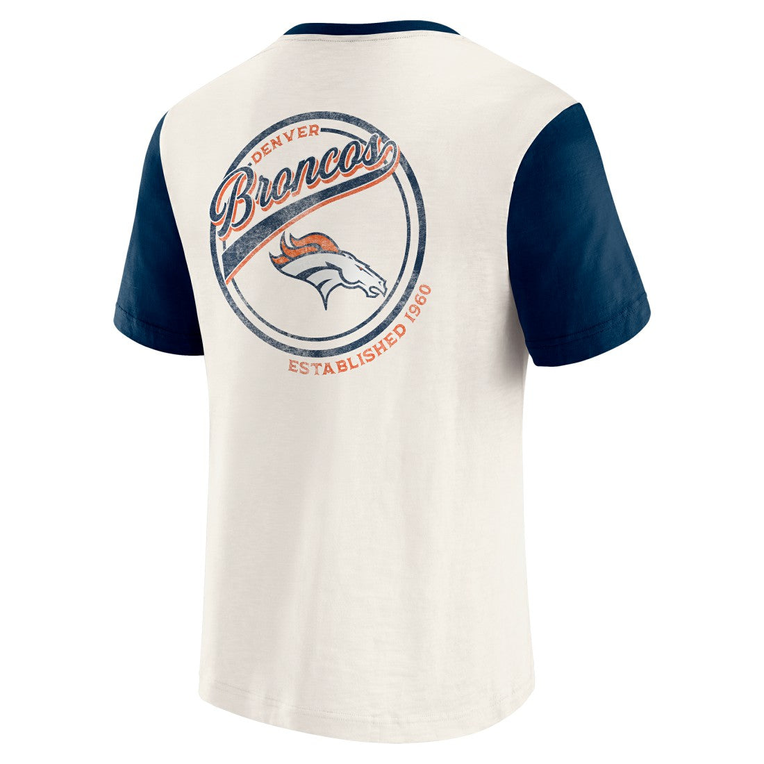 Fanatics Denver Broncos Darius Rucker Collection Henley Colorblock Slub Pocket T-Shirt Cream