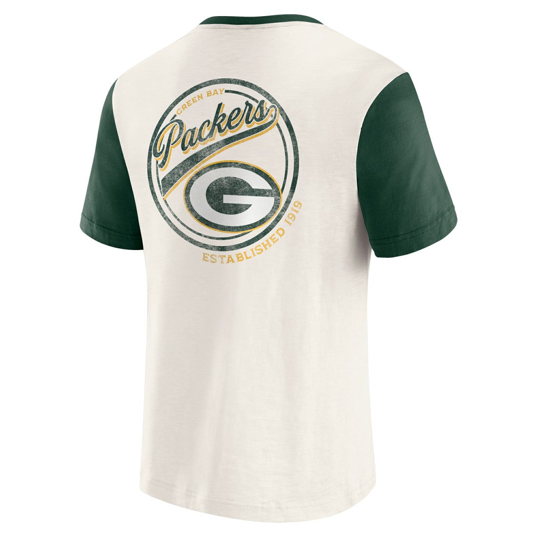 Fanatics Green Bay Packers Darius Rucker Collection Henley Colorblock Slub Pocket T-Shirt Cream