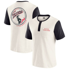 Fanatics Houston Texans Darius Rucker Collection Henley Colorblock Slub Pocket T-Shirt Cream