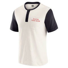 Fanatics Houston Texans Darius Rucker Collection Henley Colorblock Slub Pocket T-Shirt Cream