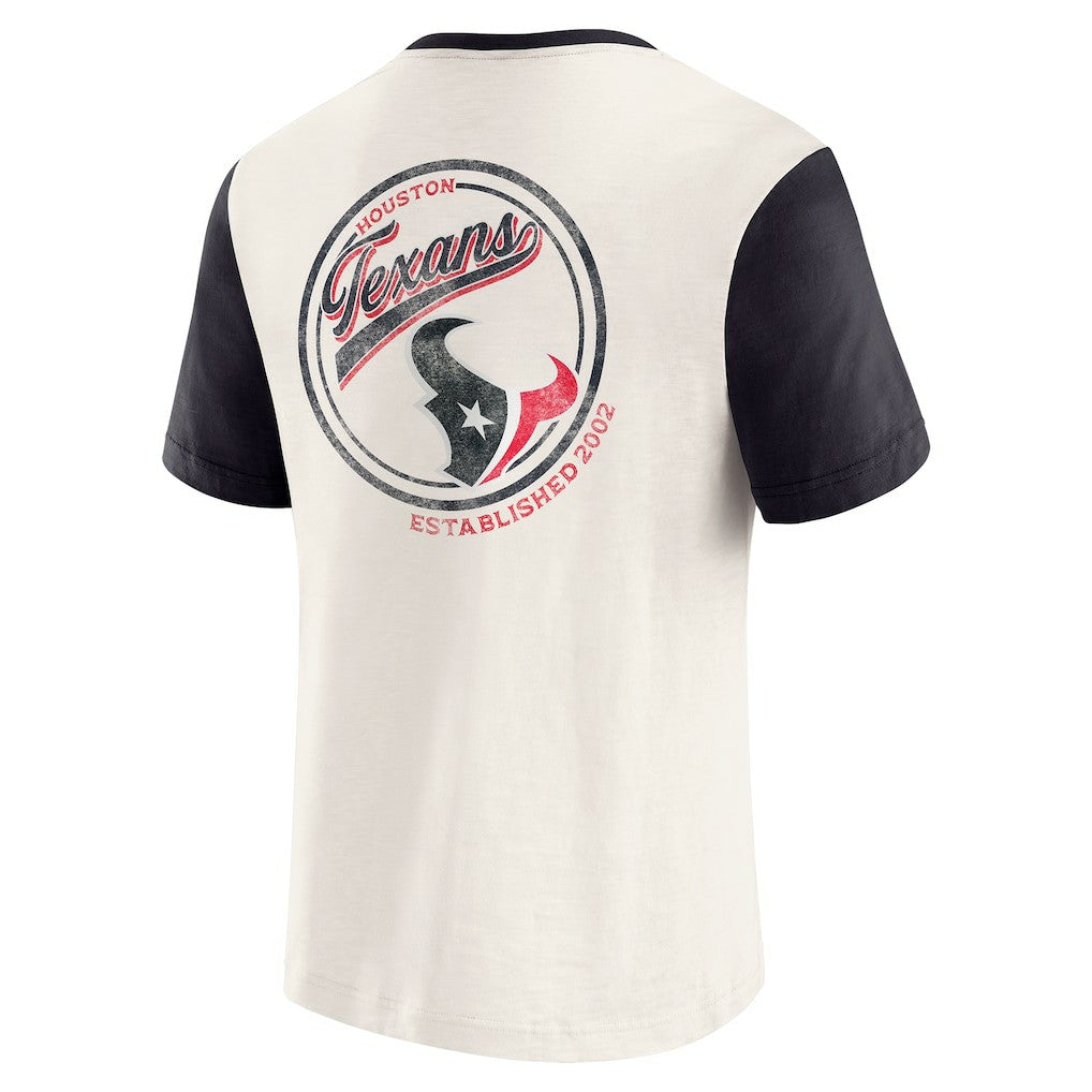 Fanatics Houston Texans Darius Rucker Collection Henley Colorblock Slub Pocket T-Shirt Cream
