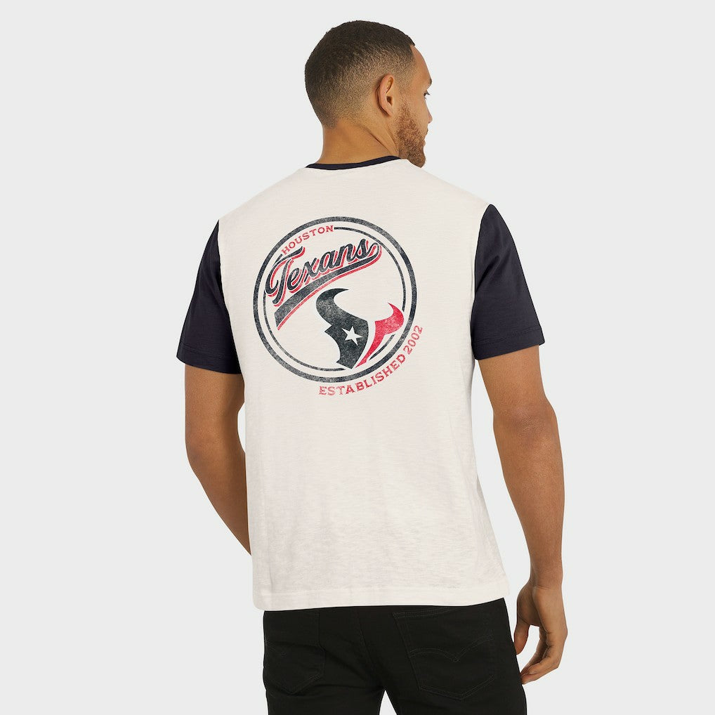 Fanatics Houston Texans Darius Rucker Collection Henley Colorblock Slub Pocket T-Shirt Cream