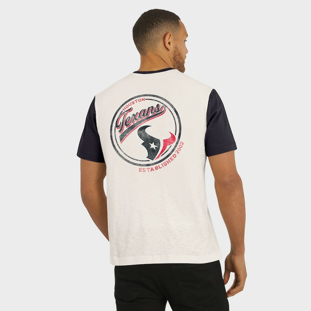 Fanatics Houston Texans Darius Rucker Collection Henley Colorblock Slub Pocket T-Shirt Cream
