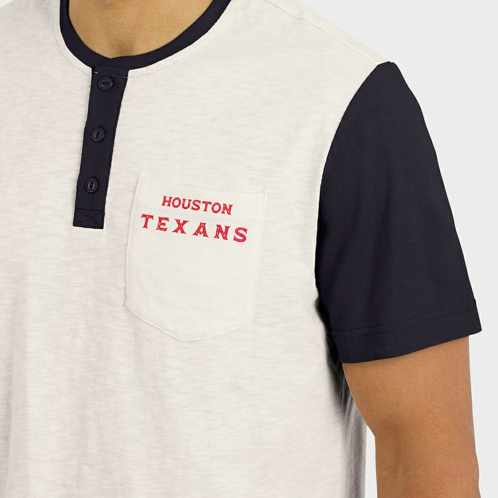 Fanatics Houston Texans Darius Rucker Collection Henley Colorblock Slub Pocket T-Shirt Cream