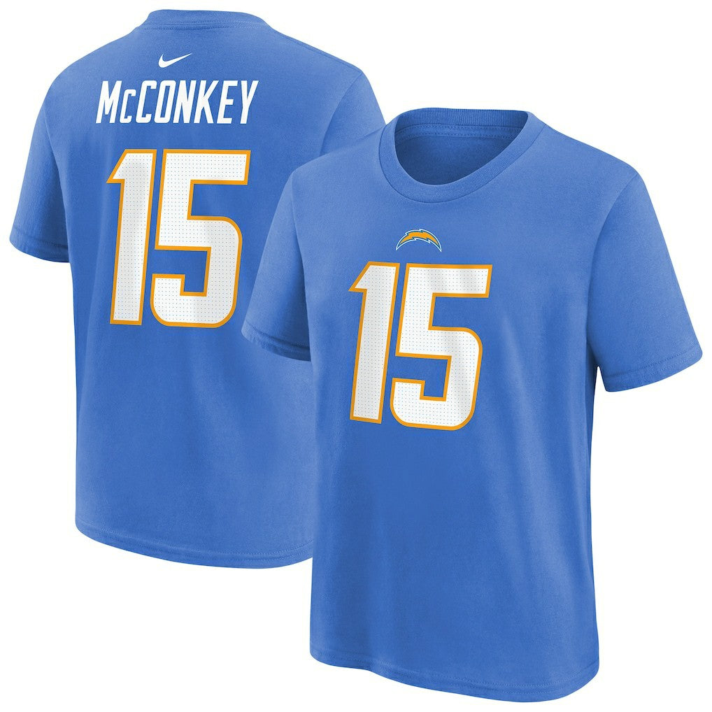 Nike Ladd McConkey Los Angeles Chargers Youth Player Name & Number T-Shirt Powder Blue