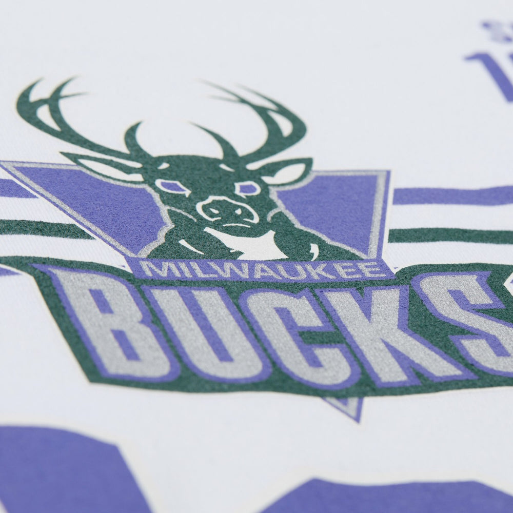 Milwaukee Bucks Unisex Hardwood Classics Vintage Team Origins Premium T-Shirt White | Mitchell & Ness Near Me
