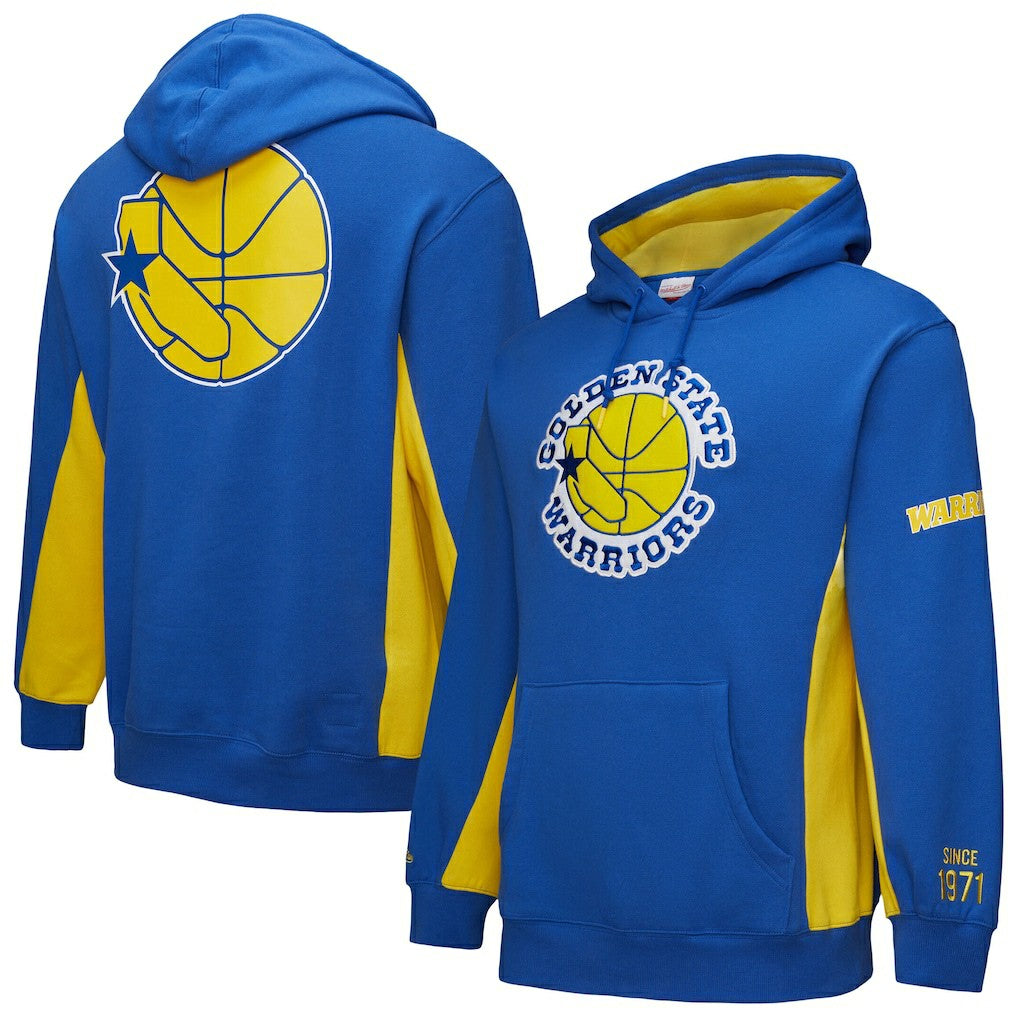 Golden State Warriors Hardwood Classics Team Origins Fleece Pullover Hoodie for sale Royal | Mitchell & Ness discount