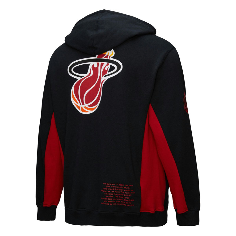 Miami Heat Hardwood Classics Team Origins Fleece Pullover Hoodie Black | Mitchell & Ness discount