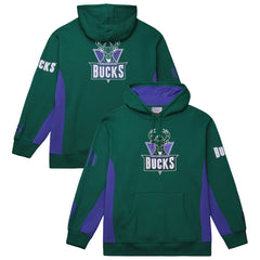 Milwaukee Bucks Hardwood Classics Team Origins Fleece Pullover Hoodie Hunter Green | Mitchell & Ness Lifestyle
