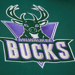 Milwaukee Bucks Hardwood Classics Team Origins Fleece Pullover Hoodie Hunter Green | Mitchell & Ness Lifestyle