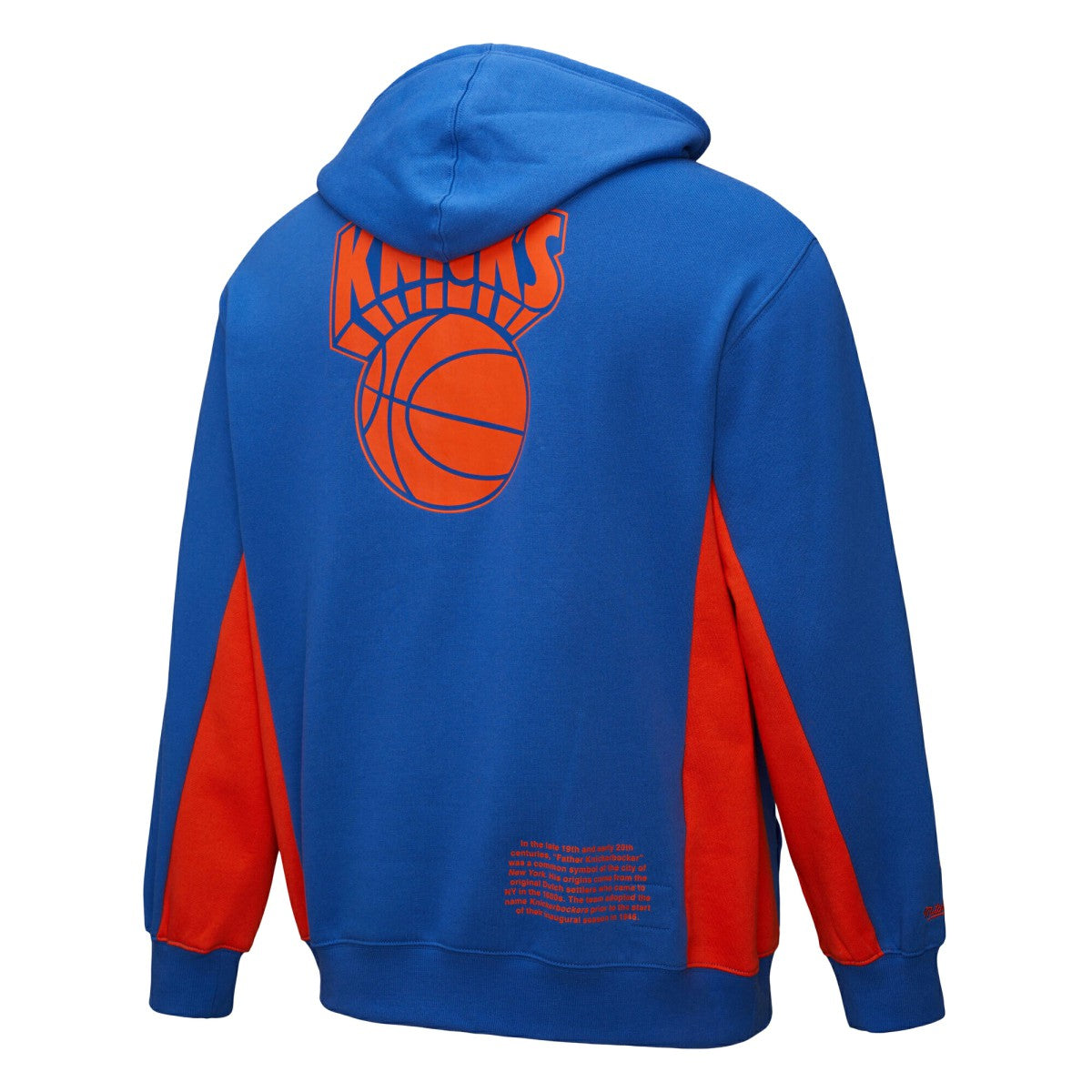New York Knicks Hardwood Classics Team Origins Fleece Pullover Hoodie Blue | Mitchell & Ness US