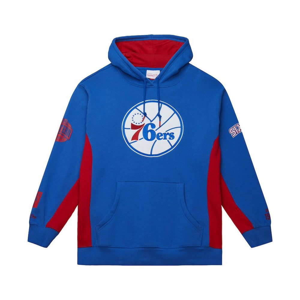 Philadelphia 76ers Hardwood Classics Team Origins Fleece Pullover Hoodie Royal | Mitchell & Ness online