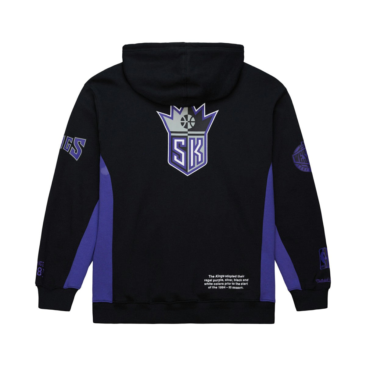 Sacramento Kings Hardwood Classics Team Origins Fleece Pullover Hoodie Black | Mitchell & Ness Near Me