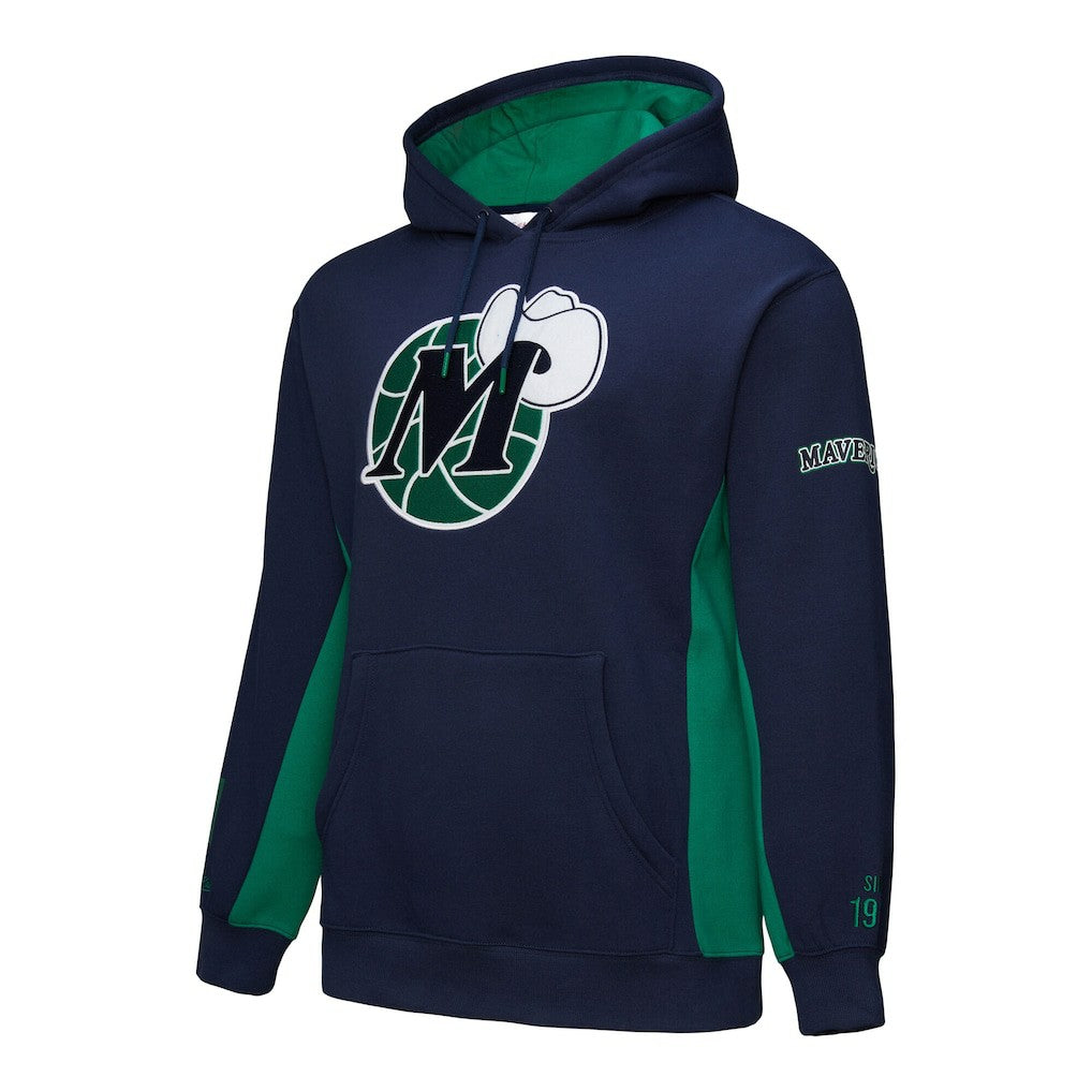 Dallas Mavericks Hardwood Classics Team Origins Fleece Pullover Hoodie for sale Navy | Mitchell & Ness outlet