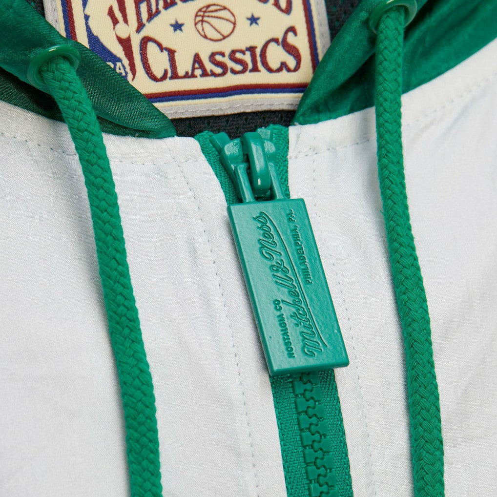 Boston Celtics Hardwood Classics Team Origins Anorak Quarter-Zip Windbreaker Jacket Kelly Green | Mitchell & Ness discount