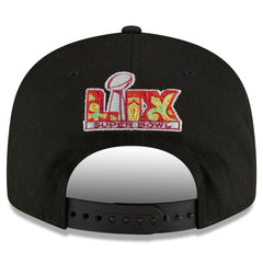 Philadelphia Eagles New Era Super Bowl LIX Tarmac Split Panel 9FIFTY Snapback Hat Black