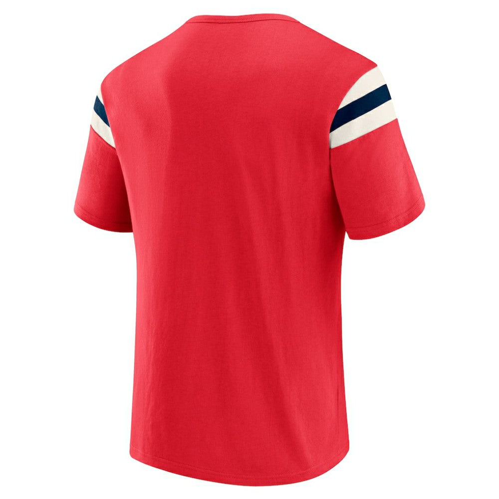 Washington Nationals Darius Rucker Collection by Fanatics Distressed Sleeve Stripe T-Shirt - Red - Fanatics on Sale