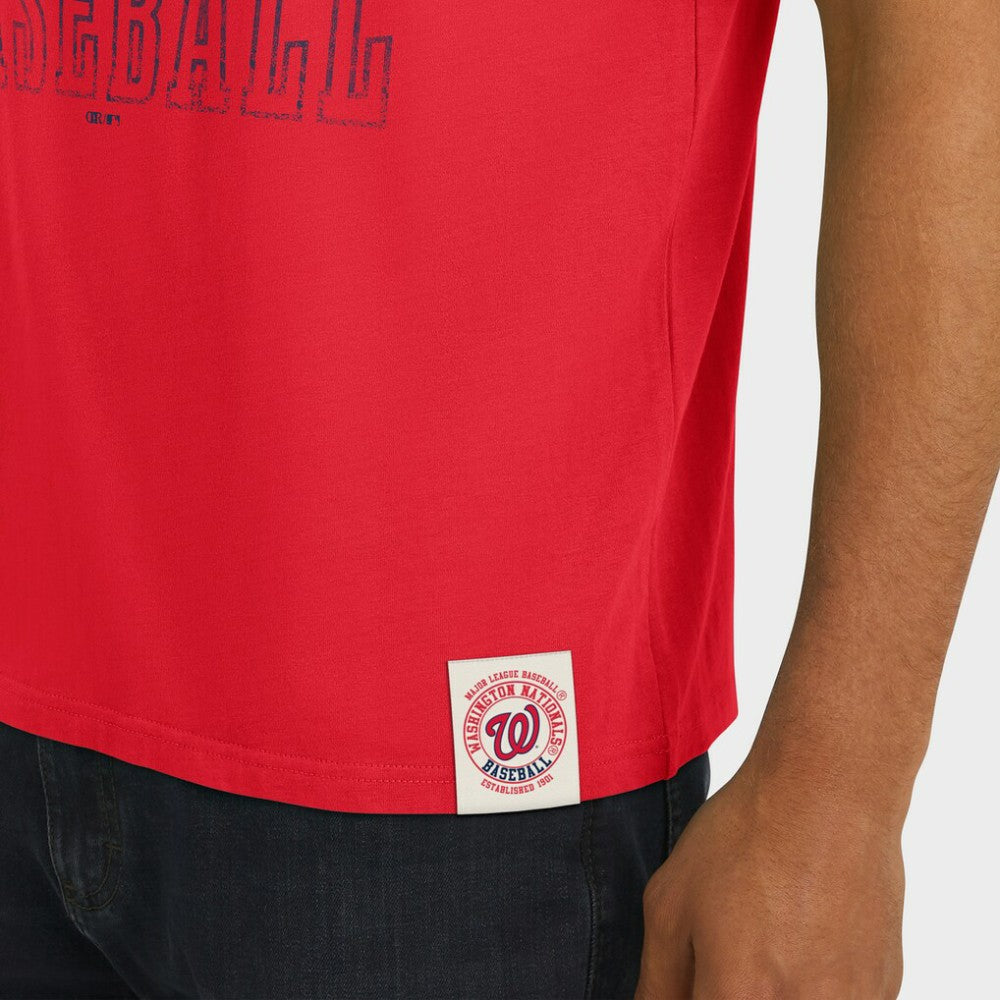 Washington Nationals Darius Rucker Collection by Fanatics Distressed Sleeve Stripe T-Shirt - Red - Fanatics on Sale