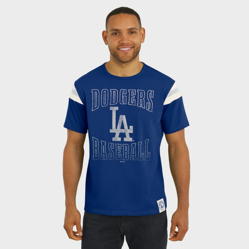Los Angeles Dodgers Darius Rucker Collection by Fanatics Distressed Sleeve Stripe T-Shirt - Royal - Fanatics Online