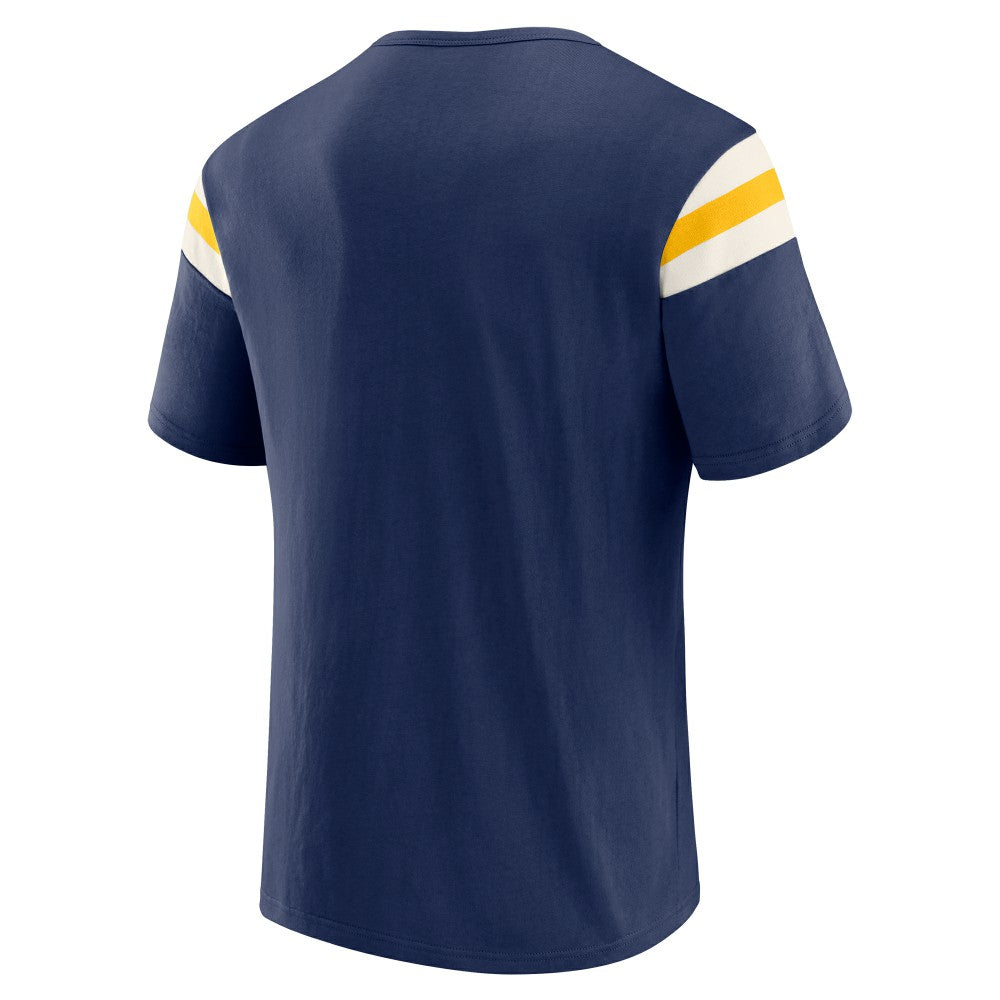 Milwaukee Brewers Darius Rucker Collection by Fanatics Distressed Sleeve Stripe T-Shirt - Navy - Fanatics Online