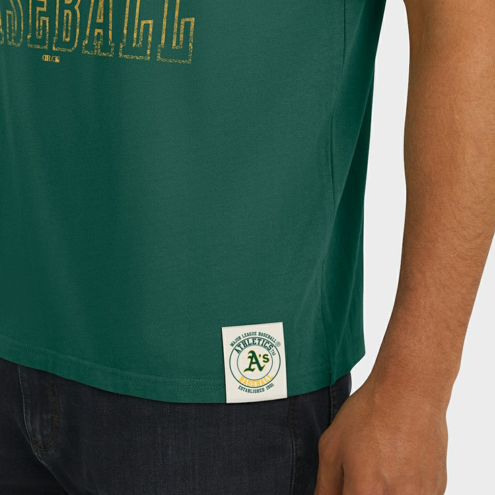 Athletics Darius Rucker Collection by Fanatics Distressed Sleeve Stripe T-Shirt - Green - Fanatics Discount
