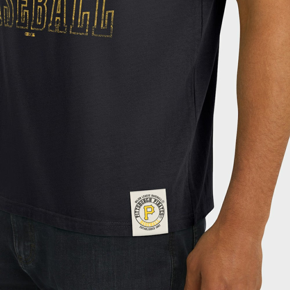 Pittsburgh Pirates Darius Rucker Collection by Fanatics Distressed Sleeve Stripe T-Shirt - Black - Fanatics Online