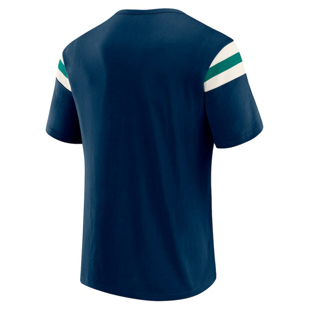 Seattle Mariners Darius Rucker Collection by Fanatics Distressed Sleeve Stripe T-Shirt - Navy - Fanatics Discount